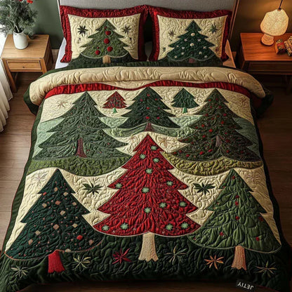 Christmas Forest 3-Piece Quilted Bedding Set