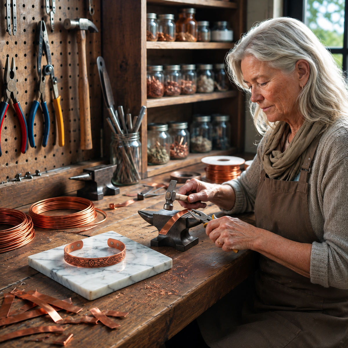Marl Copper Earrings