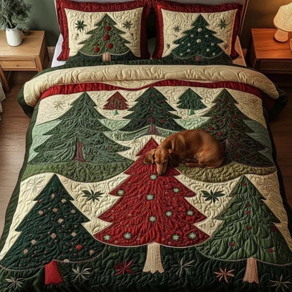 Christmas Forest 3-Piece Quilted Bedding Set