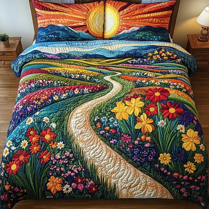 Wildflower Path 3-Piece Quilted Bedding Set