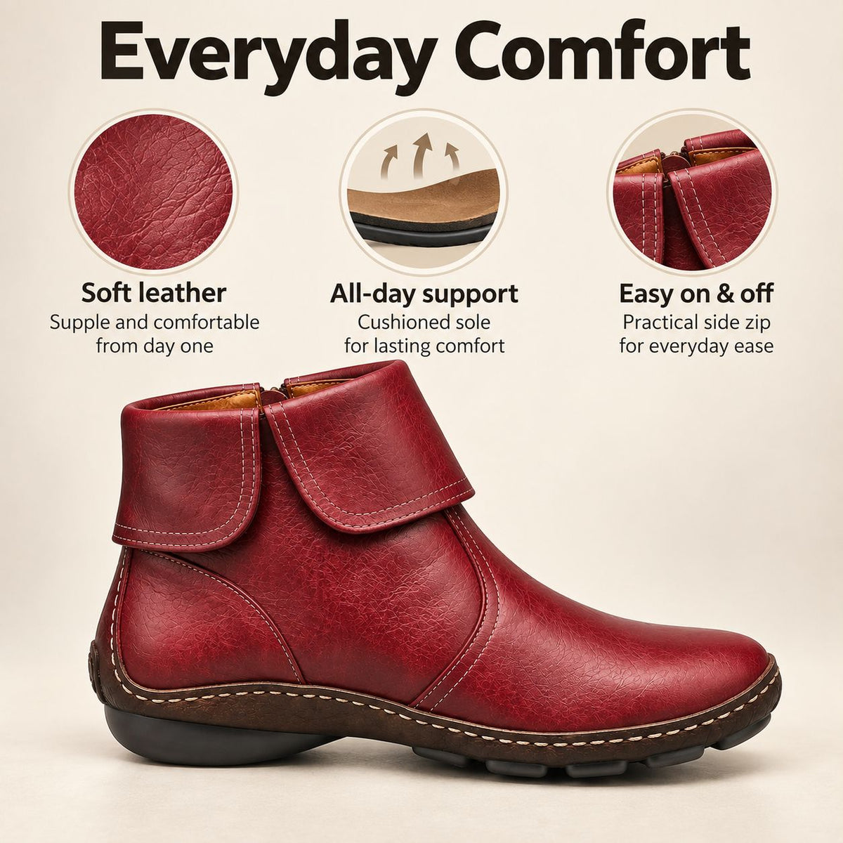 Marlowe | Leather Orthopedic Ankle Boots