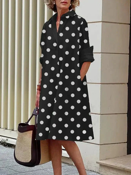 Sophie | Polka Dot Button-Down Dress